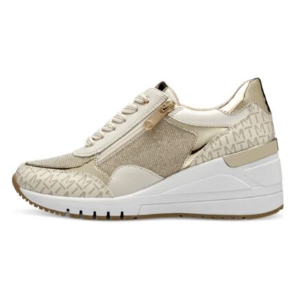 SM-17-SS2024-11a - Γυναικεία Sneakers MARCO TOZZI Cream Comb