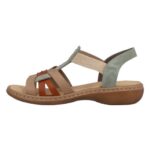 SM-25-SS2025-03a - Γυναικεία Πέδιλα RIEKER Mint-Cayenne-Beige