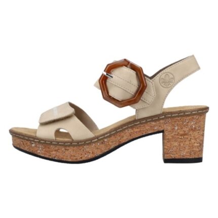 SM-25-SS2025-08a - Γυναικεία Πέδιλα RIEKER Beige Perle