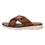SM-05-SS2025-08a - Ανδρικά Σανδάλια-Παντόφλες BUGATTI Καφέ-Cognac